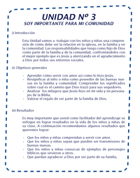 Plan de Estudios de Desarrollo del Niño (Años 6-7) (Mi Vida y Mis Amigos Seguimos a Jesús - Unidad 3)
