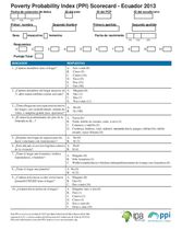  Tarjeta de registro de IPP de Compasión para Ecuador