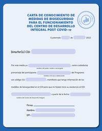 Carta de conocimiento de medidas de bioseguridad