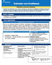 Resumen e Indicadores de la Intervención: Calcular con Confianza